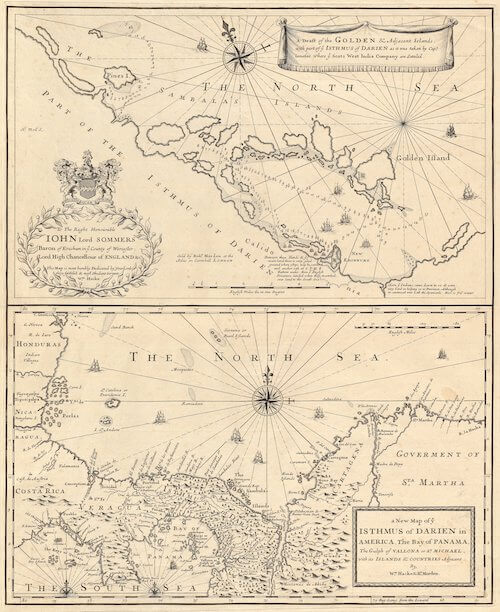 A Draft of the Golden and Adjacent Islands with Part of ye Isthmus of Darien - Herman Moll (1699)